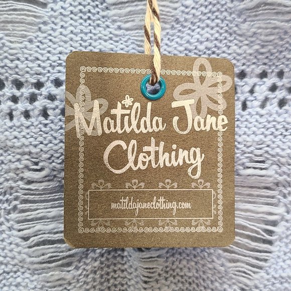 Matilda Jane Light Blue Knit Sweater Cardigan Size L - Picture 6 of 8